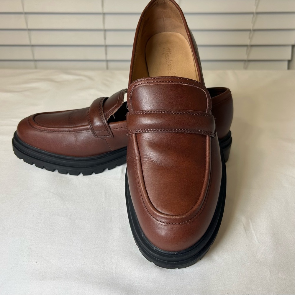 Madewell Brown Leather Penny Loafers